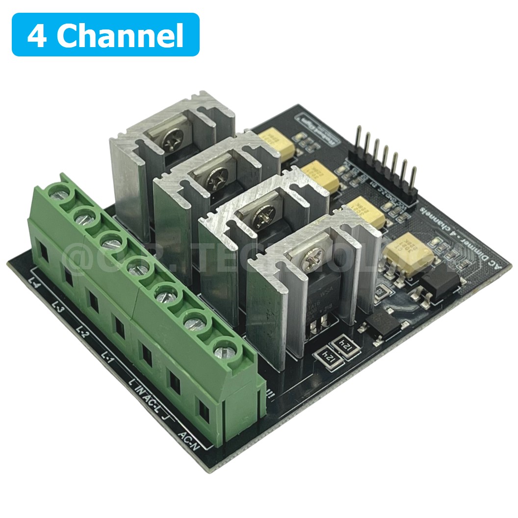 (1ชิ้น) AA635 โมดูลหรี่ไฟ 4 ช่อง AC Dimmer Module PWM control 4 Channel 220VAC 10A โมดูลขับมอเตอร์ สำหรับ Arduino
