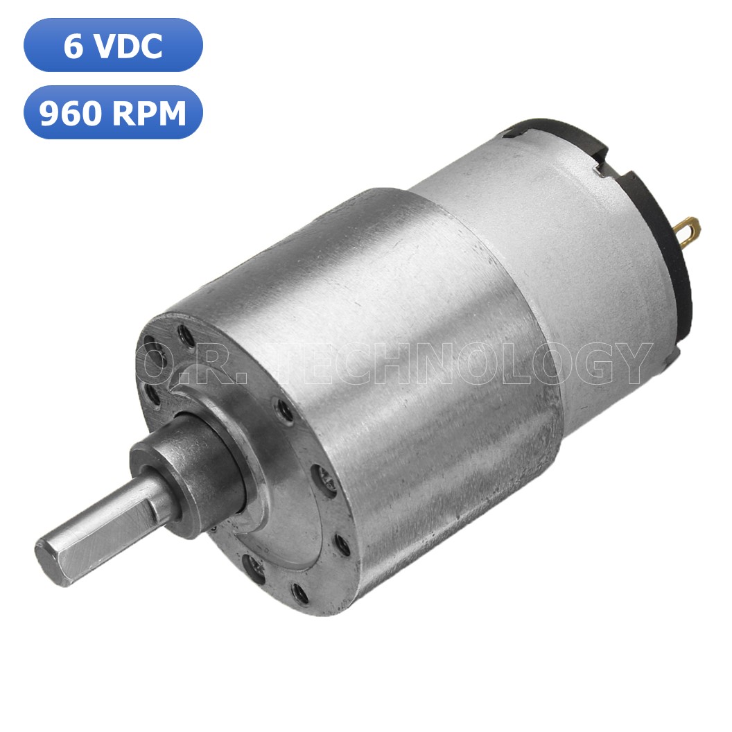 (1ชิ้น) JB011 มอเตอร์ มอเตอร์เกียร์ มอเตอร์อเนกประสงค์ ทอร์กสูง JGB37-520 JGB-520 Motor gear DC6V ความเร็วรอบ 960RPM/MIN (แกนขนาด 6mm, Shaft D)