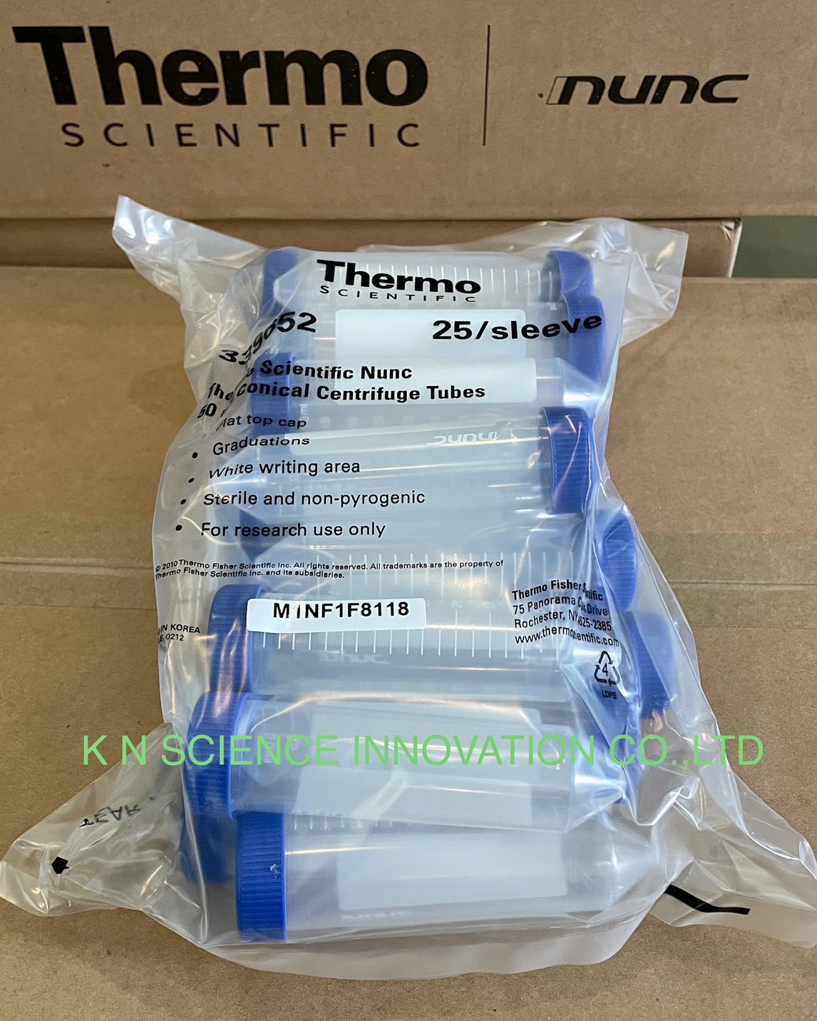 Conical Centrifuge Tube Sterile Polypropylene Centrifuge Tube,50ml Conical Tube Bulk, 25 tubes/pk ,ยี่ห้อNunc™ 339652