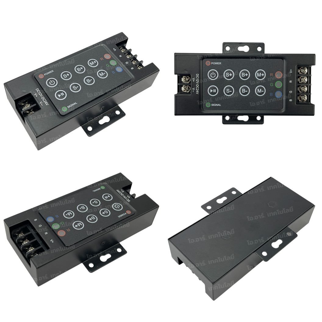 RGB CON-003 ชุดรีโมทควบคุมไฟเส้น LED Strip Light Control 8 Keys RF Wireless Remote Dimmer Controller DC 12-24V 30A (10A in each channel)