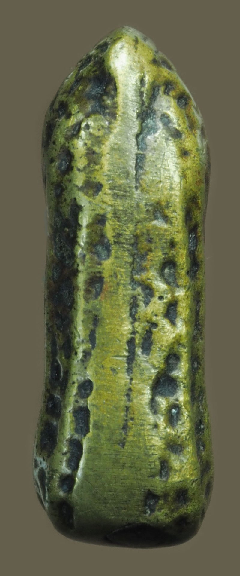 *40301 ถั่วลิสงหล่อโบราณ อุดกริ่ง เนื้อทองเหลือง กริ่งดังกังวาน ไม่ทราบที่ 12