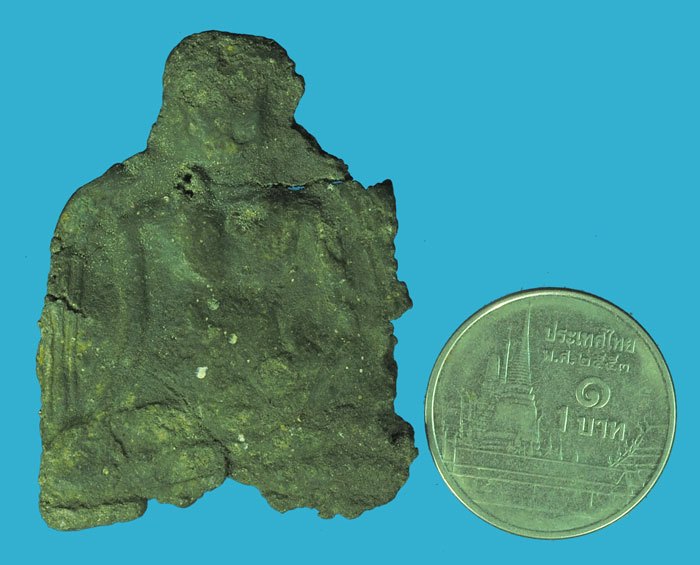 *39944 พระกรุ พิมพ์ปางค์มารวิชัย กรุวัดราชบูรณะ อยุธยา สภาพผ่านการใช้ เนื้อชินเงิน 13