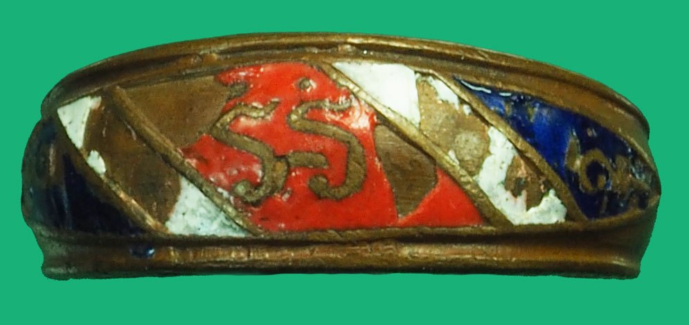 ขายแล้ว*37558 แหวนลงยา ลายธงชาติ หลวงพ่อจง วัดหน้าต่างนอก อยุธยา 50