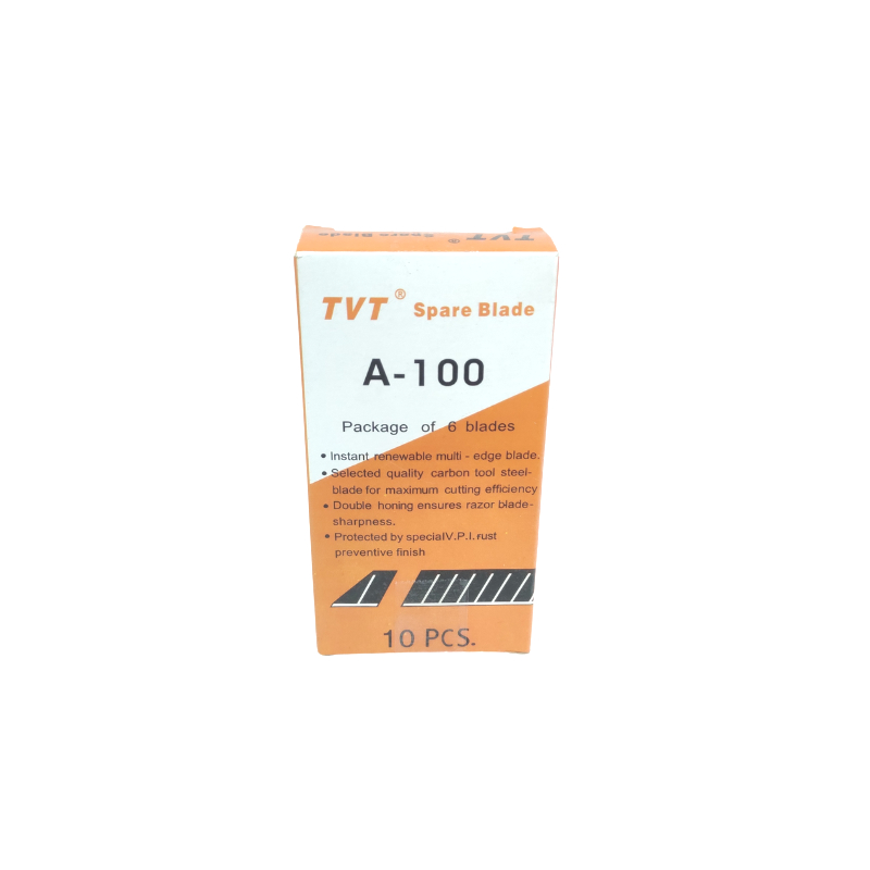 ใบมีดคัทเตอร์ เล็ก 9 มม. TVT A-100 (กล่องละ 60 ใบ) (ราคารวมแวท) ใบมีดคัตเตอร์ ใบมีด อุปกรณ์อเนกประสงค์ ใบมีดอเนกประสงค์