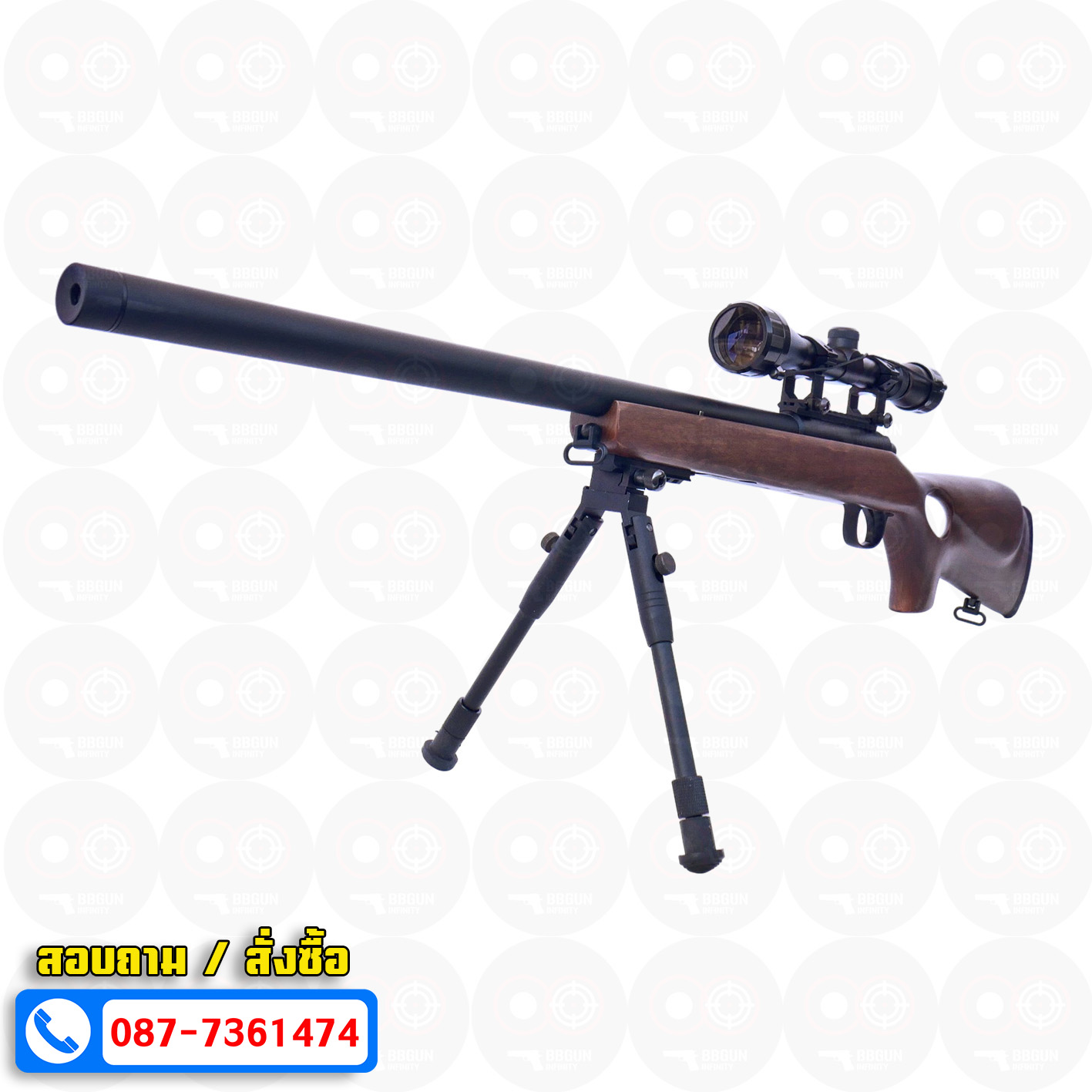บีบีกันสไนเปอร์ไรเฟิล Double Bell 204-1 VSR-10 พันท้ายไม้แท้ Varmint Thumbhole Air Cocking BB GUN Sniper Rifle