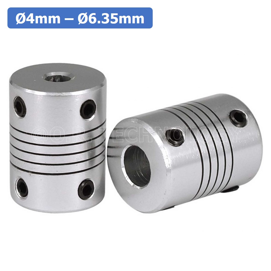 (1ชิ้น) KR459 4-6.35 คัปปลิ้ง ข้อต่อเพลามอเตอร์ คัปปิ้ง มอเตอร์ ข้อต่อแกนมอเตอร์ Elastic Coupling ขนาดรูเพลา 4mm-6.35mm
