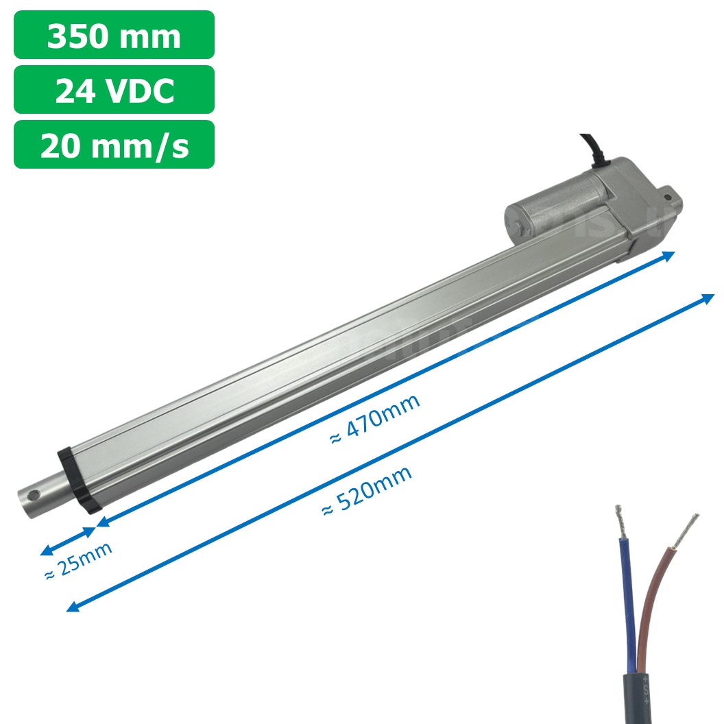 CLB-350 24VDC มอเตอร์ก้านชัก ระยะชัก 350mm 20mm/s 700N Electric Linear Actuator Low Noise เสียงรบกวนน้อย พัตเตอร์ไฟฟ้า Putter มอเตอร์แกนชัก