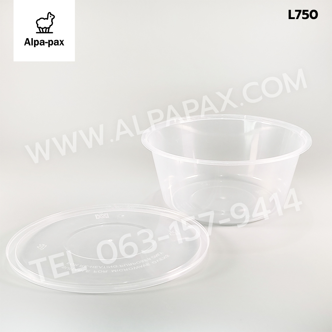 ถ้วยอาหารพลาสติก+ฝา 750ml. (ลัง 300ใบ) กล่องไมโครเวฟ กล่องข้าว กล่องอาหาร กล่องใส่อาหาร