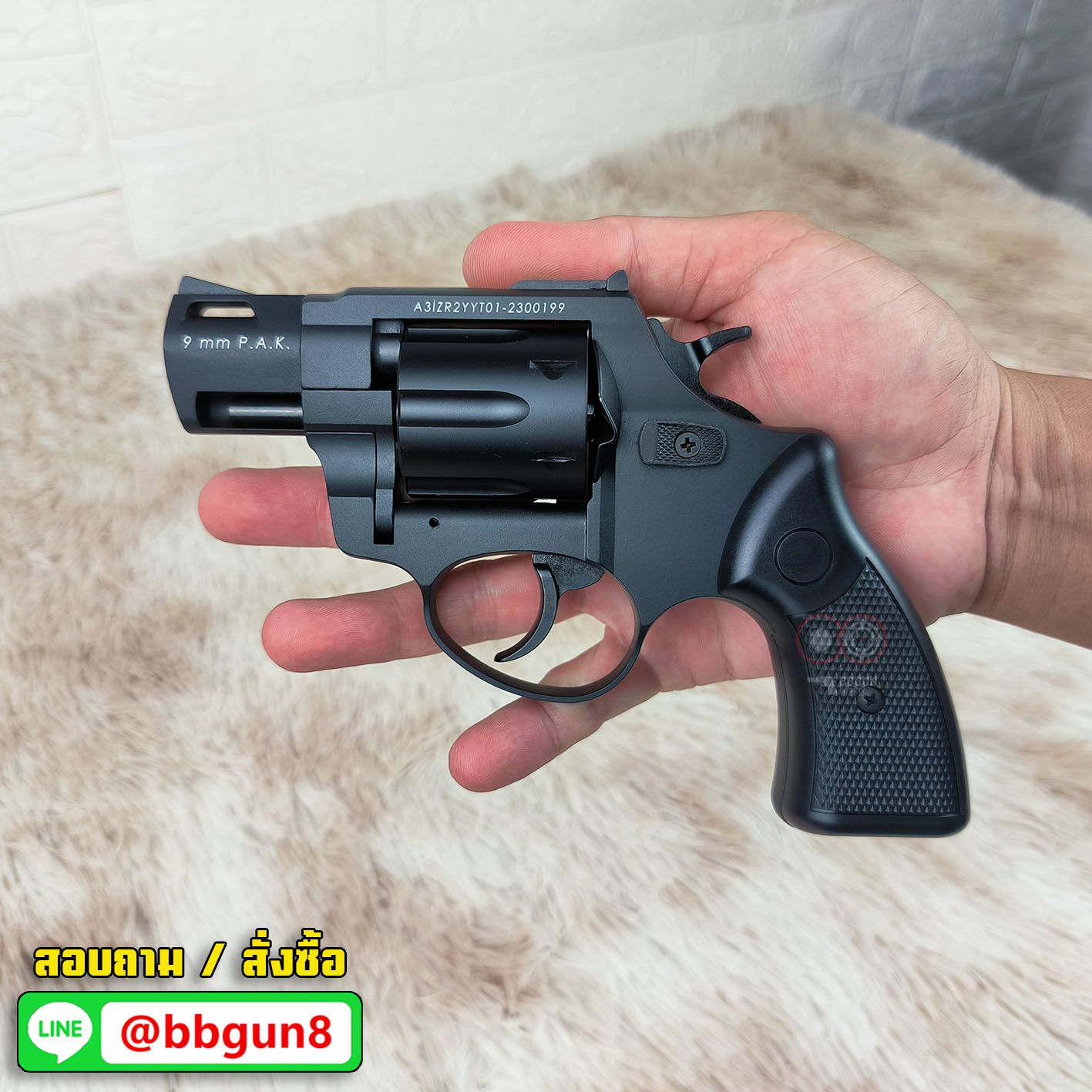ZORAKI R1 R2 2" BLANK GUN แบลงค์กันลูกโม่ 2 นิ้ว ดำด้าน Blank Gun (แถมกล่องใส่ปืน)