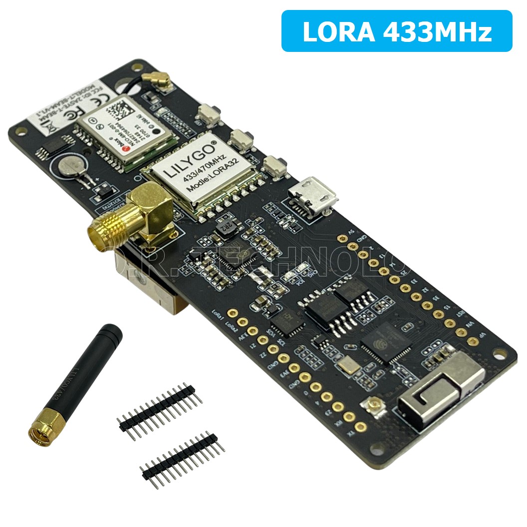 (1ชิ้น) AA714 TTGO T-Beam V1.1 ESP32 LORA 433MHz NEO-6M WiFi Wireless Bluetooth Module IPEX 18650 Battery Holder CH9102F Chip