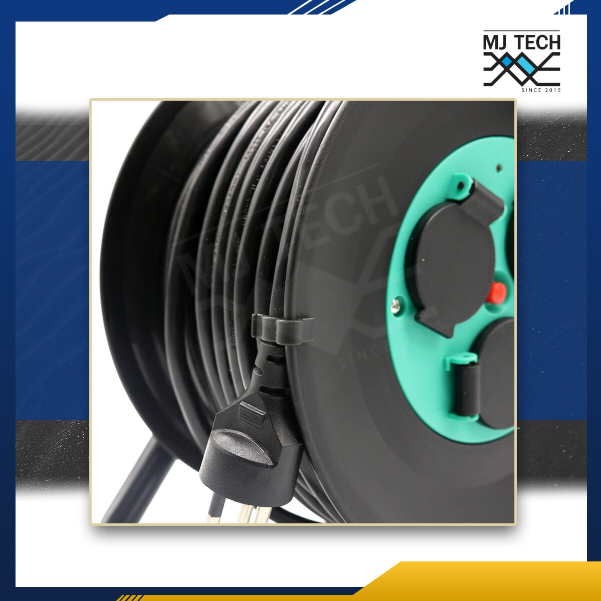 VOX inno life โรลเก็บสายไฟ ปลั๊กพ่วง Nova Series รุ่น HQ-20 (20เมตร) Cable reel รองรับไฟสูงสุด 16A 3500W โรลเก็บสายไฟ แข็งแรง ทนทาน กันน้ำ กันฝน กันฝุ่น