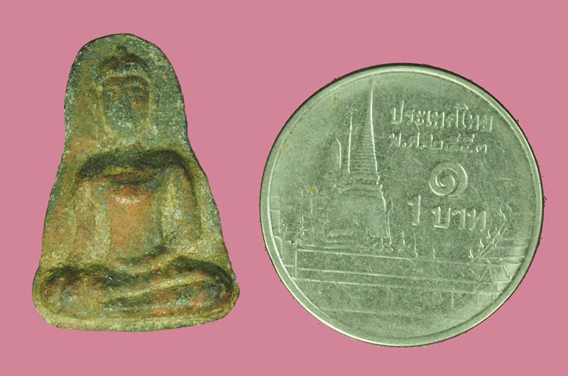 *40165 พระกรุท่ากระดานน้อยกรุท่าเสา กาญจนบุรี เนื้อชินตะกั่วสนิมแดงเก่าแห้ง 13