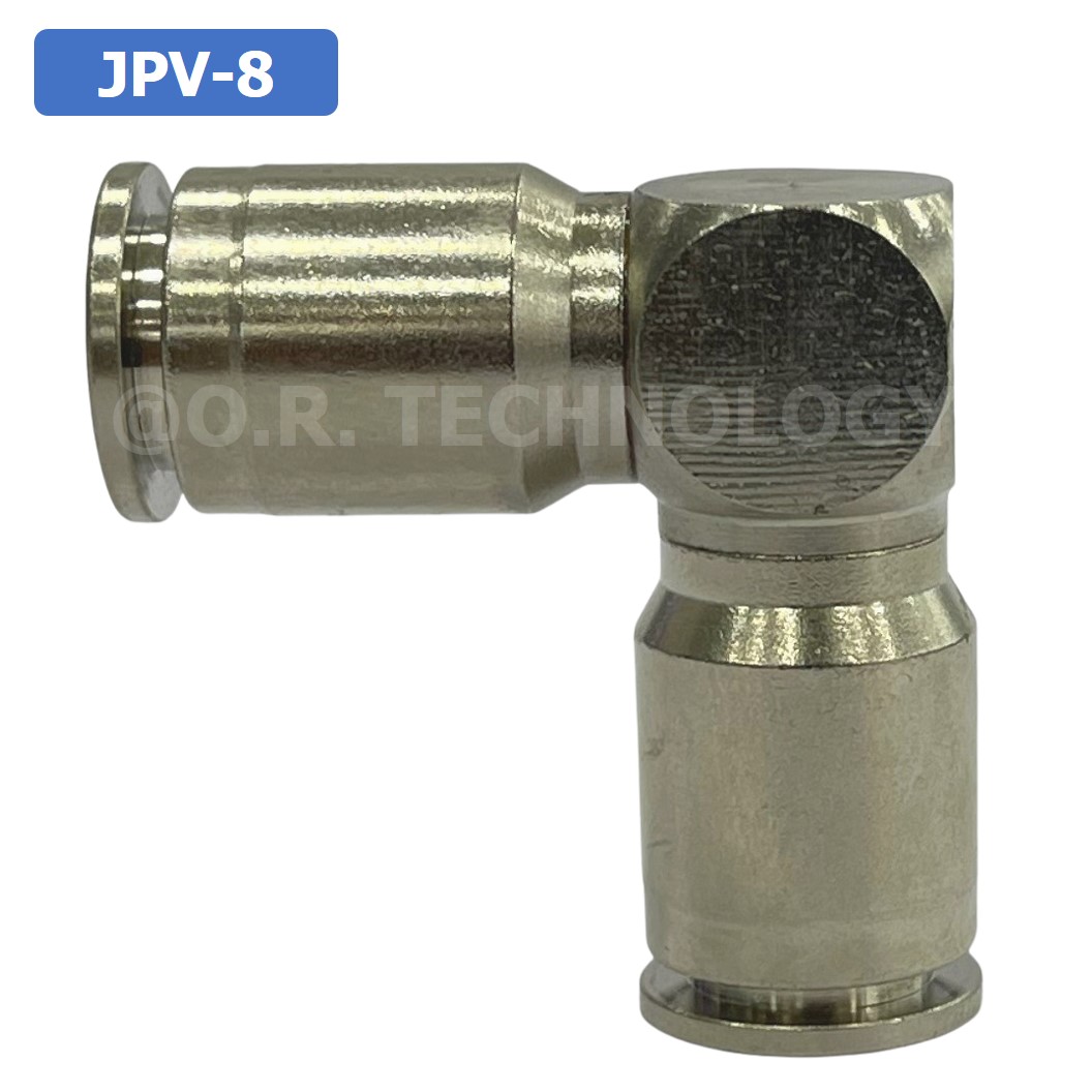 (1ชิ้น) JPV-8 ข้อต่อลม สแตนเลส 2ทาง งอ90 ตัวL STAINLESS 2 Way Elbow Air Connector JPV Pneumatic 2 Ways Fitting ข้อต่อลมสแตนเลส สำหรับ สายลม 8x5mm