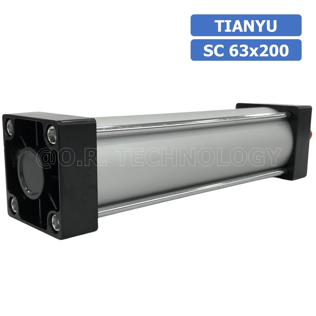 (1ชิ้น) SC 63x200 กระบอกลม รุ่นมาตรฐาน กระบอกลม 4 เสา Standard Cylinder Air Pneumatic แบบสี่เสา