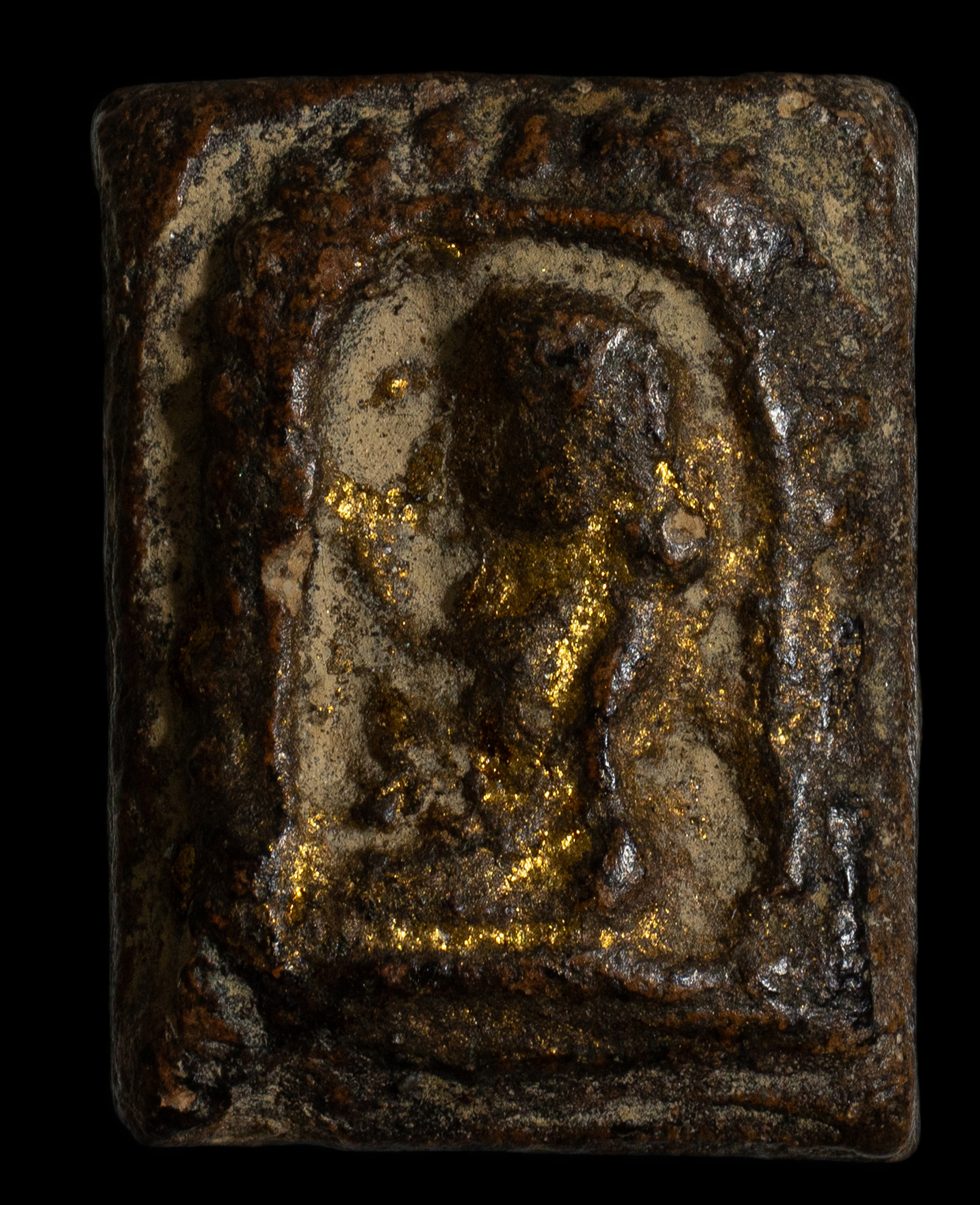 นางกวัก หลวงพ่อทาบ พิมพ์เล็ก เนื้อดิน ปี 2505 ทารักปิดทอง หลวงปู่ทิมร่วมปลุกเสก