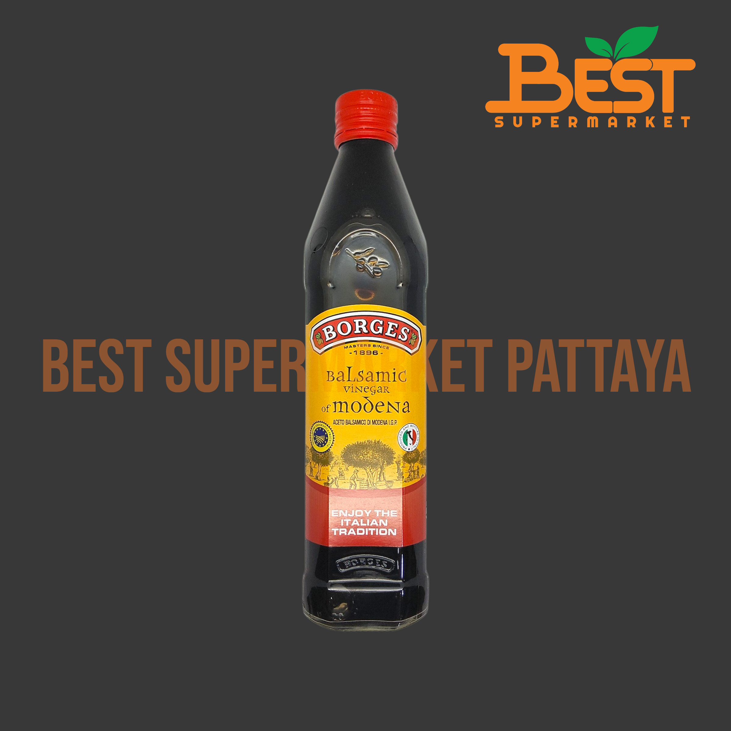 น้ำส้มสายชูบัลซามิก Balsamic Vinegar of Modena IGP ขนาด 500มล. ตราบอร์เจส.