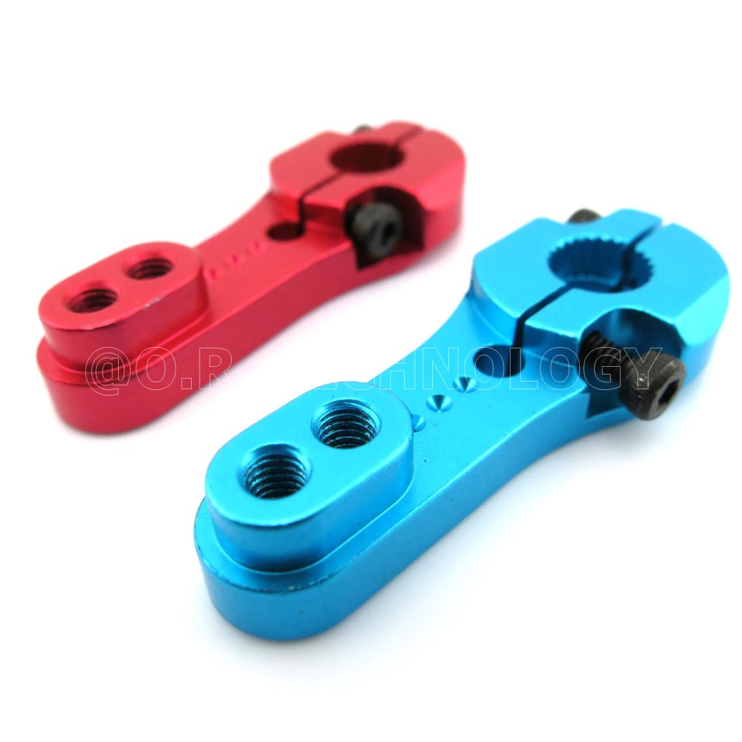 (1ชิ้น) AA169 แขนยึดเซอร์โวมอเตอร์ คละสี CNC Aluminum Servo Motor Arm horn 25T AL Alloy For 1/8 1/10 RC Car Torque Metal Pro EMAX Servo for MG995 MG946R MG996R MG945 S3003 (Random Color)