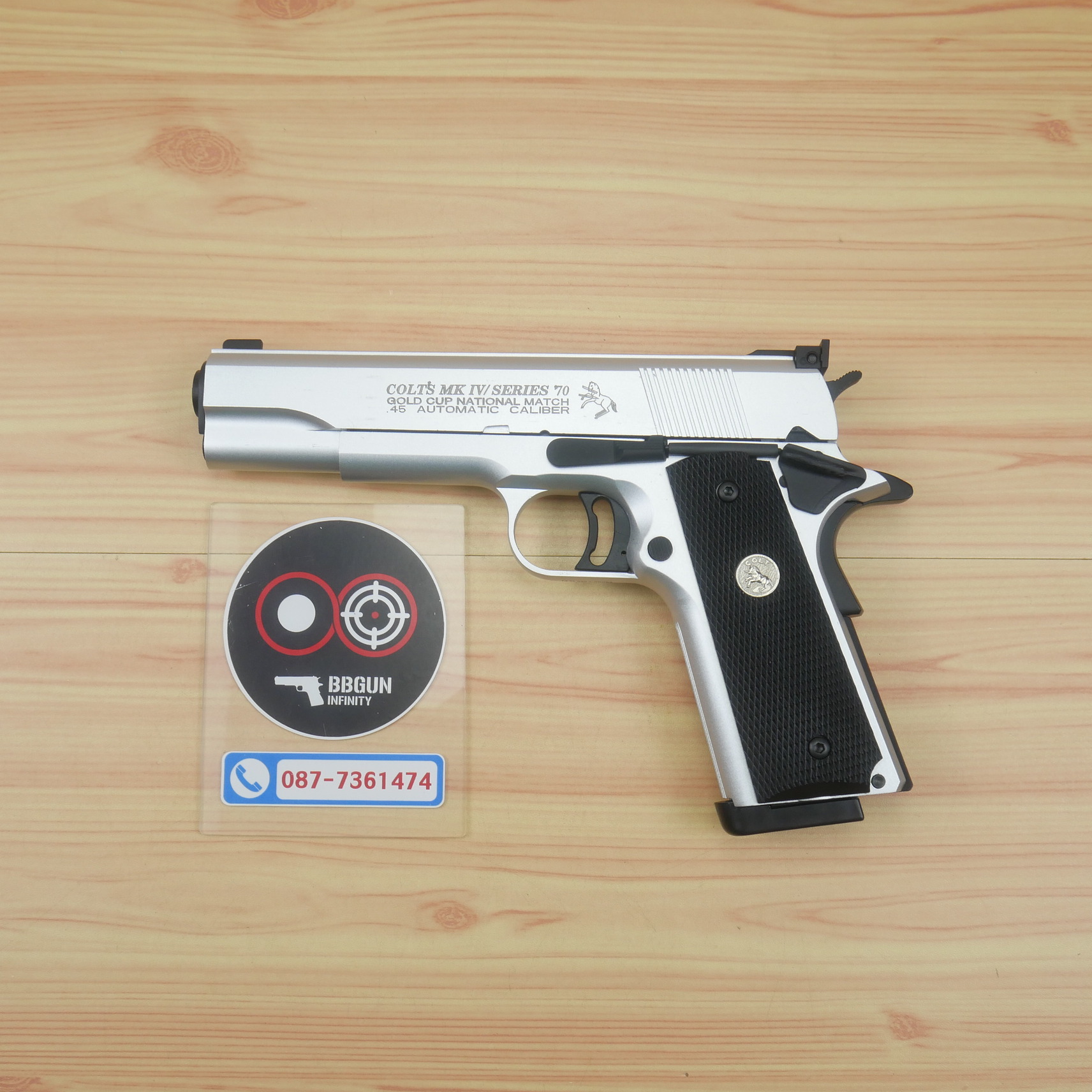 บีบีกันอัดแก๊ส Army Armament R29 Colt MK IV Series 70 Gold Cup National Match เงินด้าน BB GUN