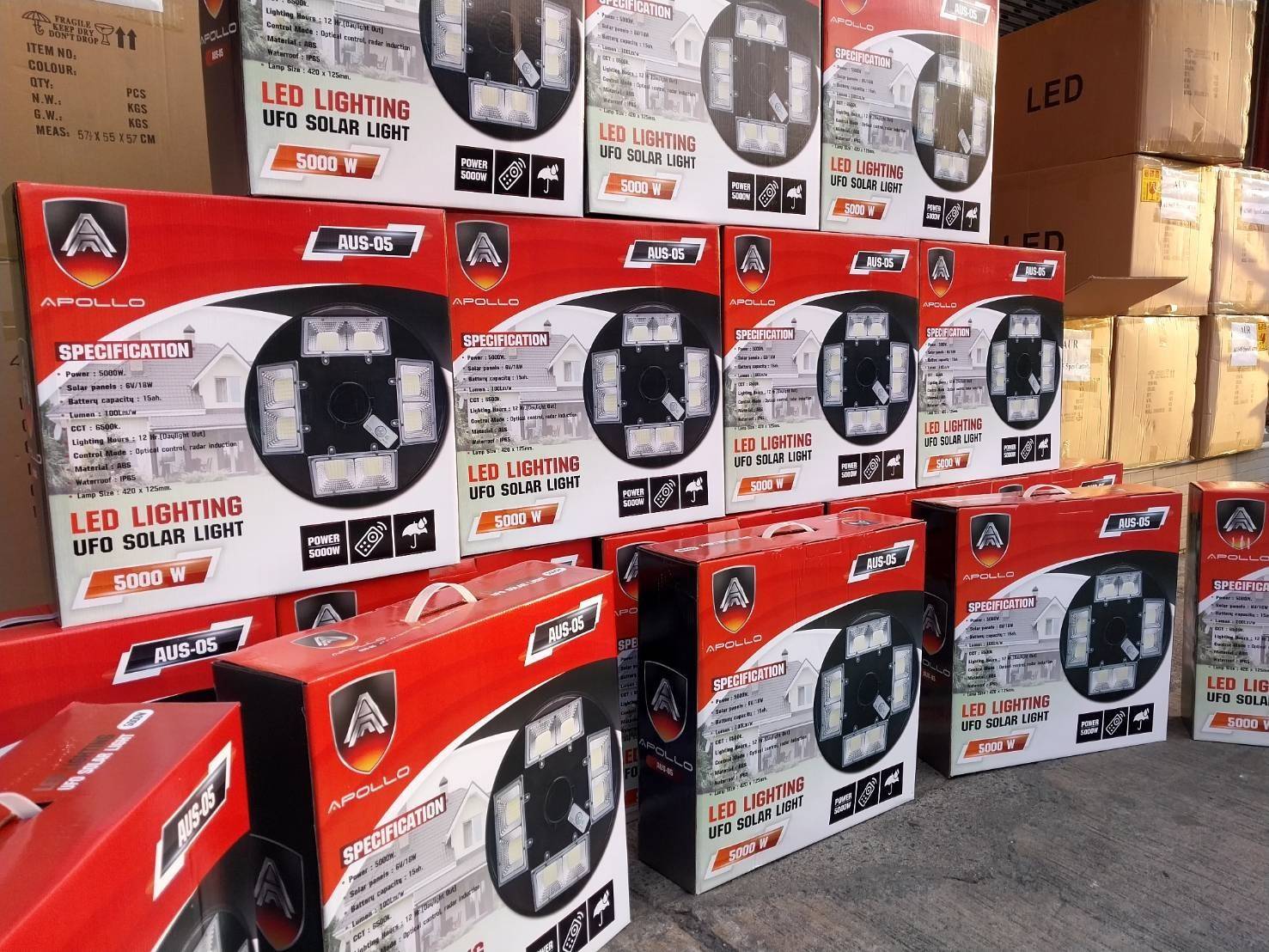 Apollo UFO Solar Light ไฟถนนโซล่าเซลล์ทรงจานบิน รุ่น AUS-05 5000W