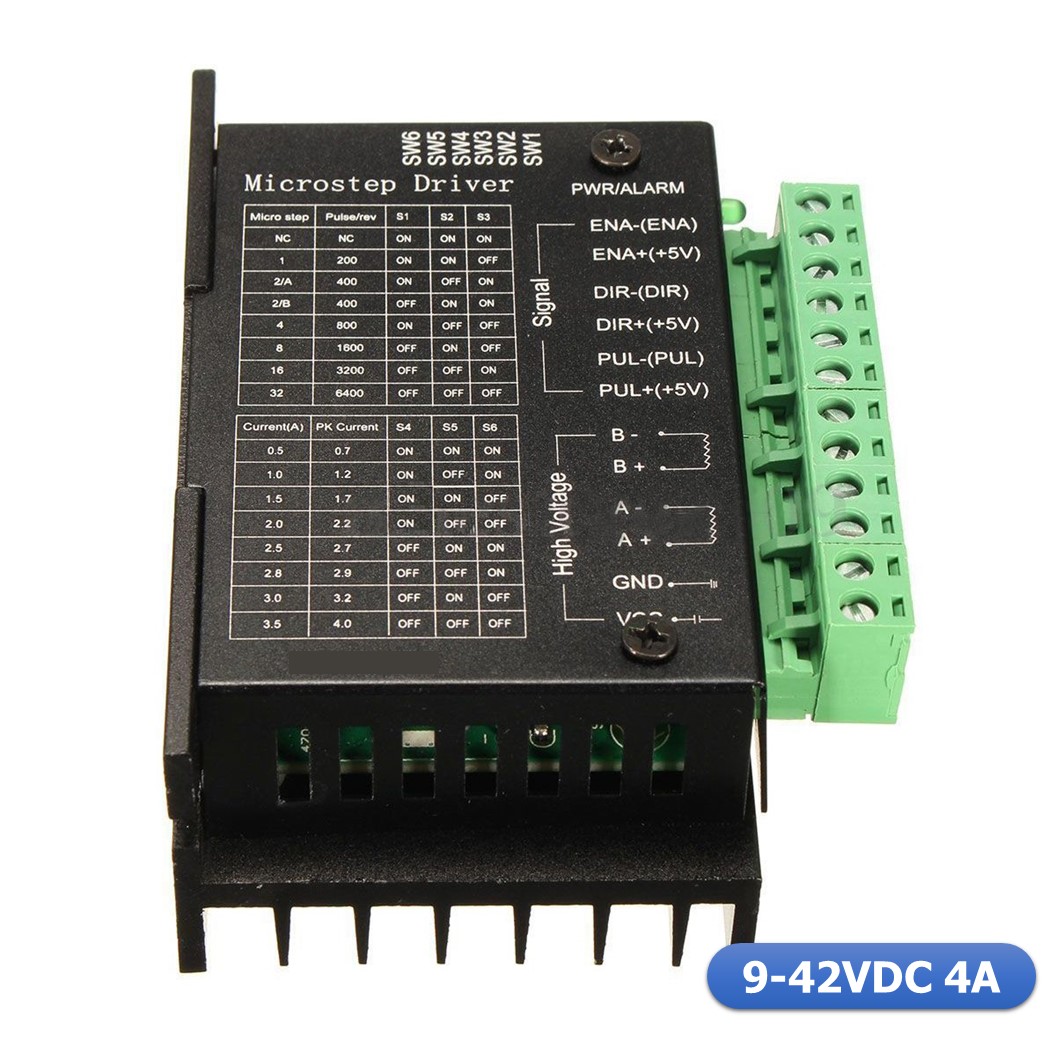 NA287 ไมโครสเตปไดร์เวอร์ กล่องไดร์มอเตอร์ ไดร์เวอร์มอเตอร์ กล่องดำไดร์สเตปมอเตอร์ สเต็ปมอเตอร์ TB6600 Stepper Motor Driver Controller 4A 9-42VDC TTL 16 Micro-Step CNC 1 Axis (Microstep Driver)
