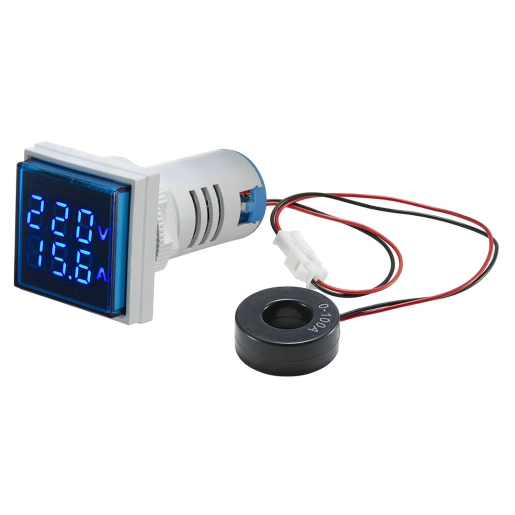 AD16-22FVA(AD101-22VAMS) โวลต์-แอมมิเตอร์ AC 50-500V 0-100A AC Digital Display Volt-Amp Meter AD101-22VAMS โวลต์มิเตอร์ แอมป์มิเตอร์ Voltmeter Ammeter Indicator สีแดง/สีเขียว/สีเหลือง/สีน้ำเงิน/สีขาว Red/Green/Yellow/Blue/White