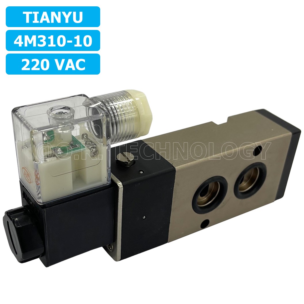 (1ชิ้น) 4M310-10 220VAC โซลินอยด์วาล์ว คอยล์ 1 ข้าง Single Coil Solenoid Valve Pneumatic TIANYU