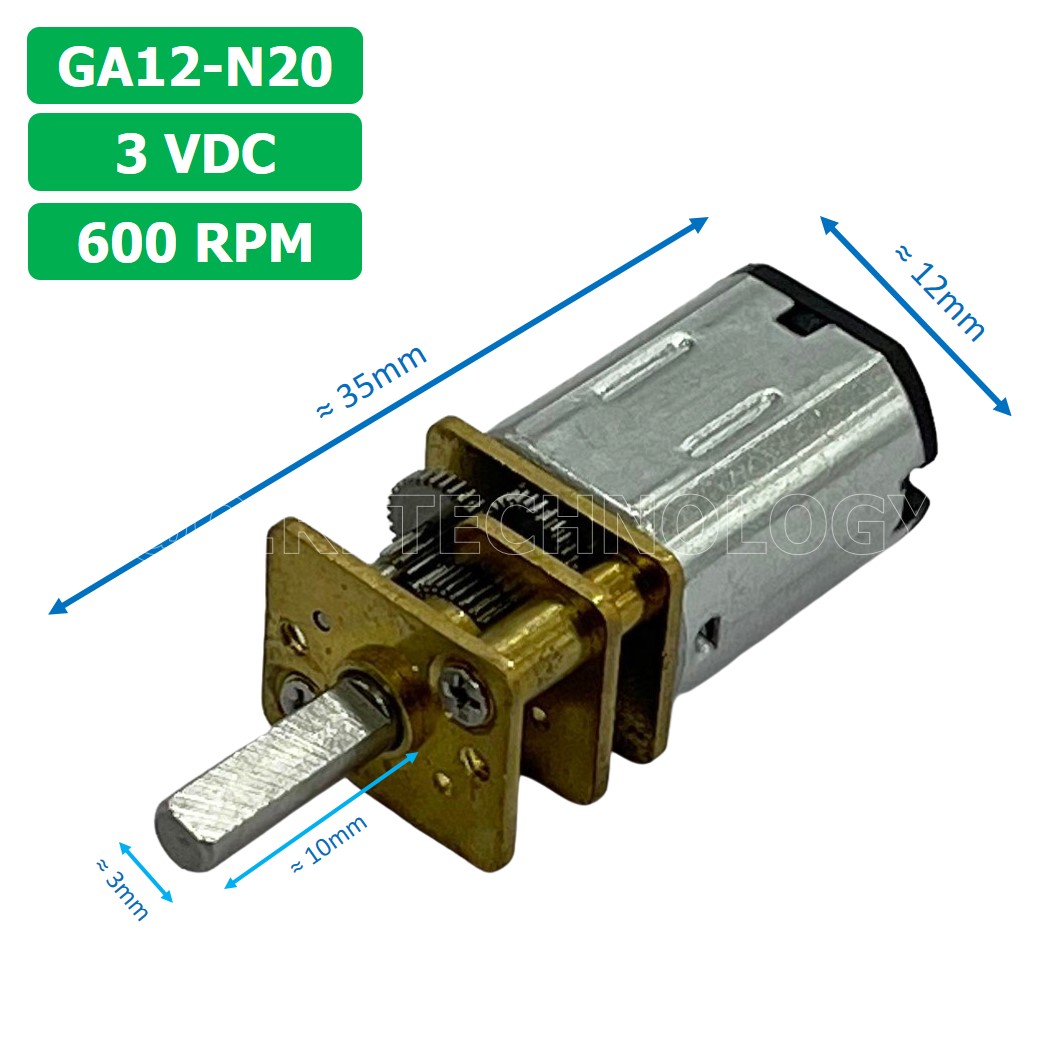 JB254 มอเตอร์ มอเตอร์เกียร์ N20 3VDC 600RPM Micro Gear Motor DC แกนขนาด 3mm D Shaft มอเตอร์ทดเฟือง GA12-N20 ไมโครมอเตอร์