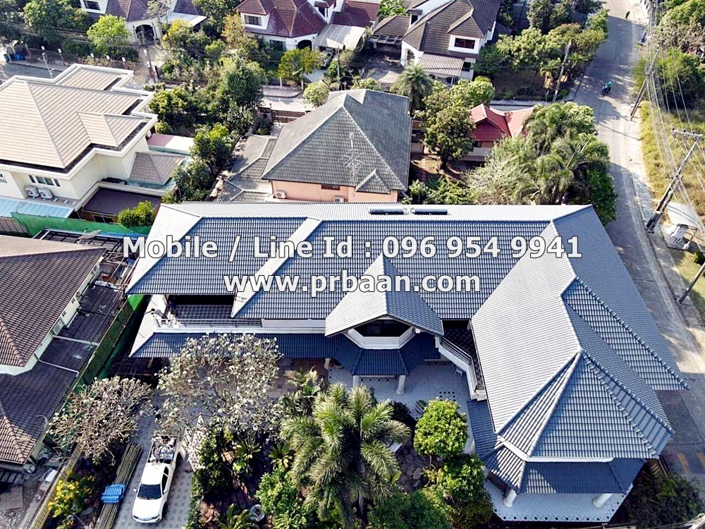 House for sale, Sammakorn Village, Ramkhamhaeng 110,112, land 216.2 square wah, building 700 sq m, behind the edge, beautiful house next to the lake 55 rai, open courtyard 3.7 rai, next to the garden 1.74 rai, Orange Line MRT Sammakorn Bang Kapi Station G