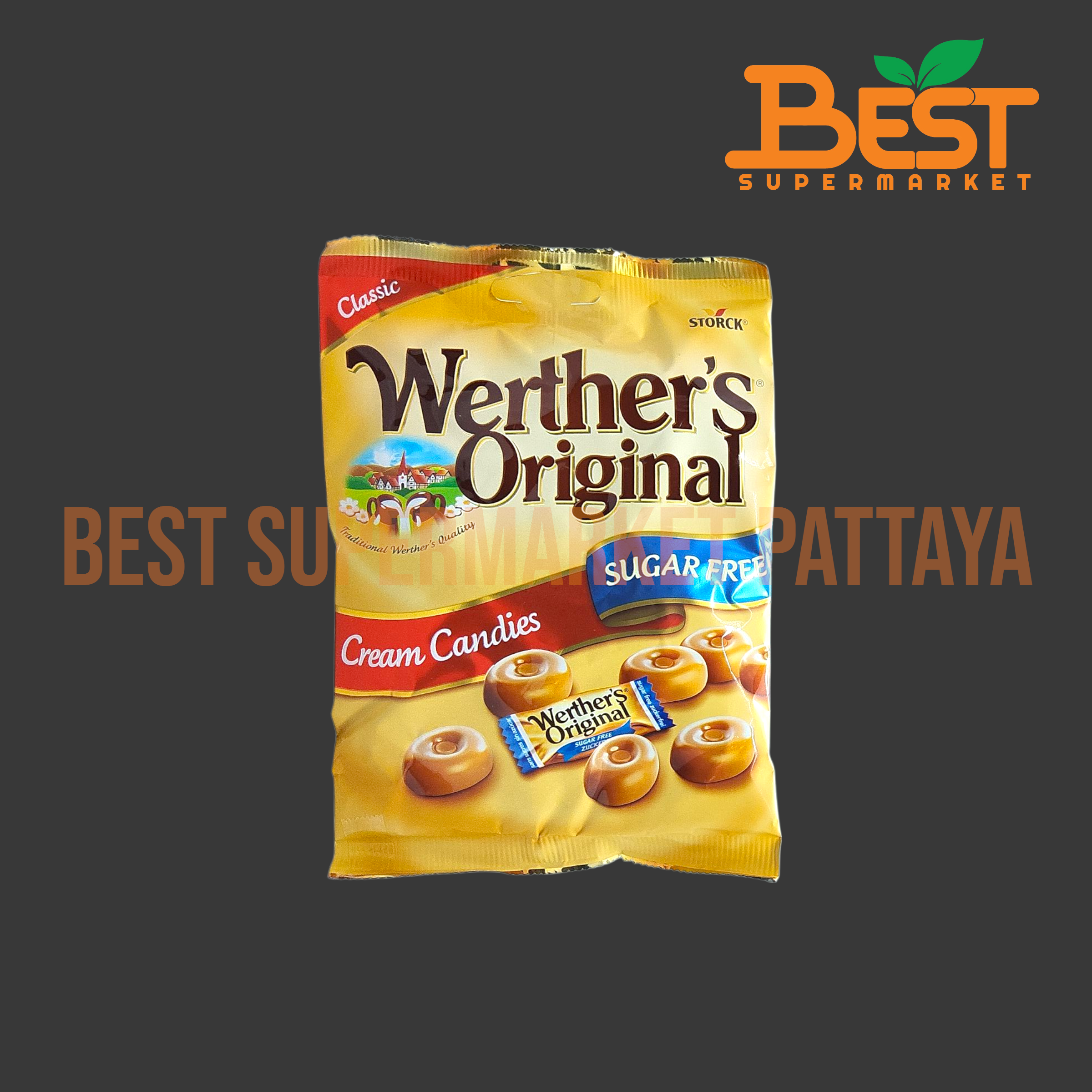 เวอร์เธอร์ ออริจินอล ปราศจากน้ำตาลรสเนย 70 กรัม.Werther's Original Sugar Free Candy 70g.