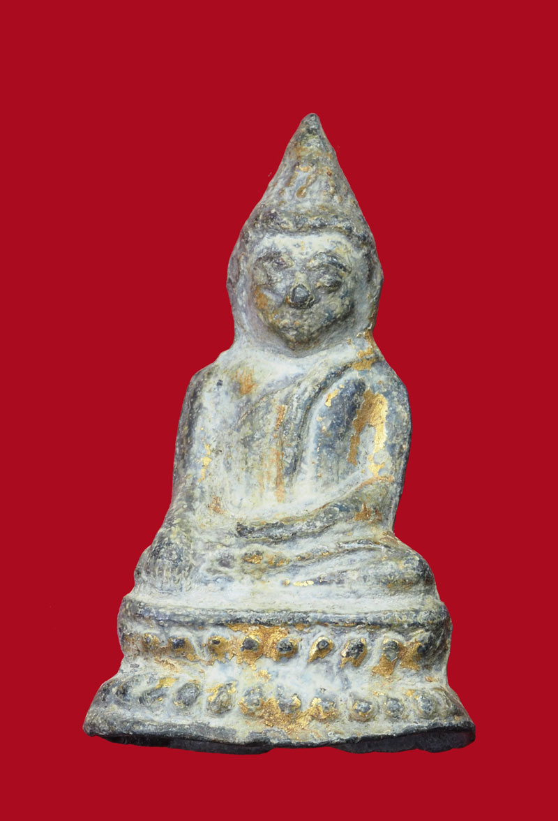 *31475 พระรัตนแก้บน เนื้อชินตะกั่ว ลงทอง 13