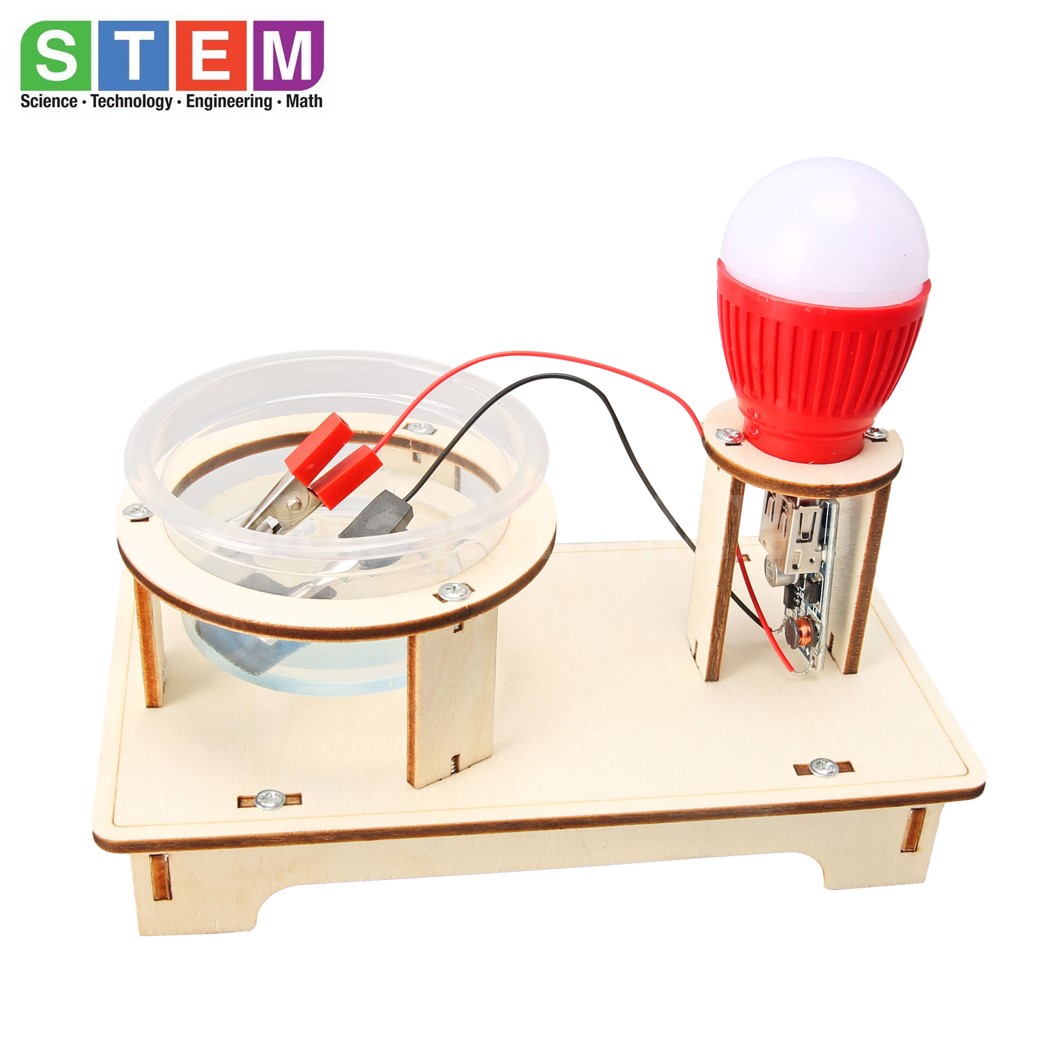 T-M231 ชุดประกอบไม้ ระบบพลังงานน้ำเกลือ Salt Water Generator Wooden Kit STEM Education ของเล่นเสริมทักษะ เสริมพัฒนาการ การเกิดออกซิเดชั่น Oxidation Reaction