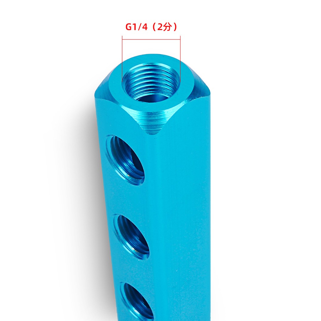 ตัวแยกท่อลม ขนาด 20X20 2F-15F เกลียว 1/4” 2-15ทาง 5-18พอร์ต Air Hose Manifold Block Splitter Base Socket Pneumatic ข้อต่อแยกท่อลม