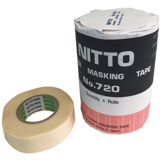 กระดาษกาว NITTO เทปกาวย่น 16 มม.x18 ม. No.720(ราคารวมแวท)กระดาษกาวย่น เทปเนื้อกระดาษฉีกได้ มีสารเคลือบกันซึม{2400219201}