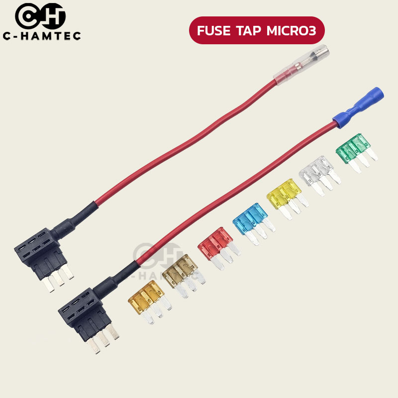 Fuse Tap Micro3 หัวย้ำ หัวเสียบ ฟิวส์ Micro3 5A 7.5A 10A 15A 20A 25A 30A