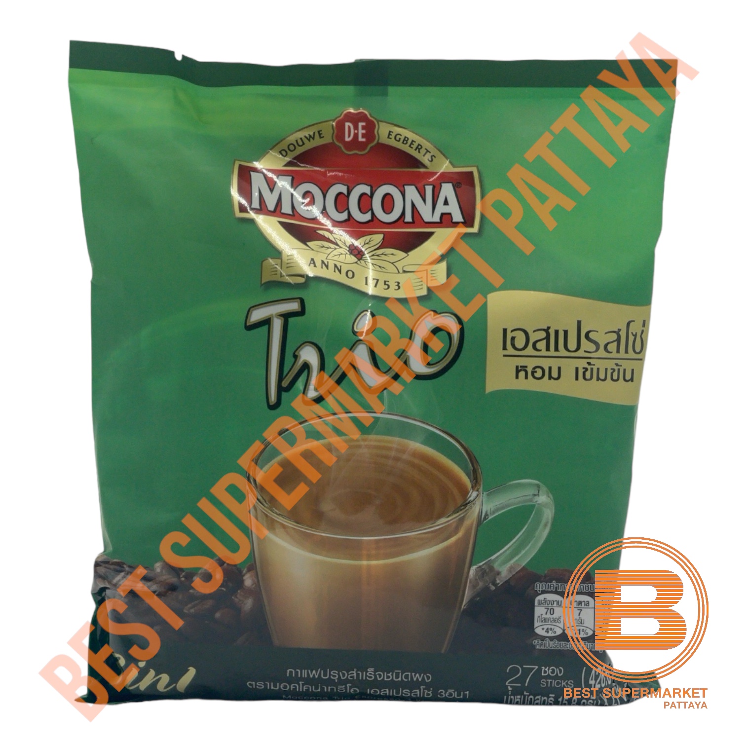 มอคโคน่าทรีโอ กาแฟปรุงสำเร็จชนิดผง 3 อิน 1 27 ซอง Moccona Trio 3 in 1 Instant Coffee 27 Sticks