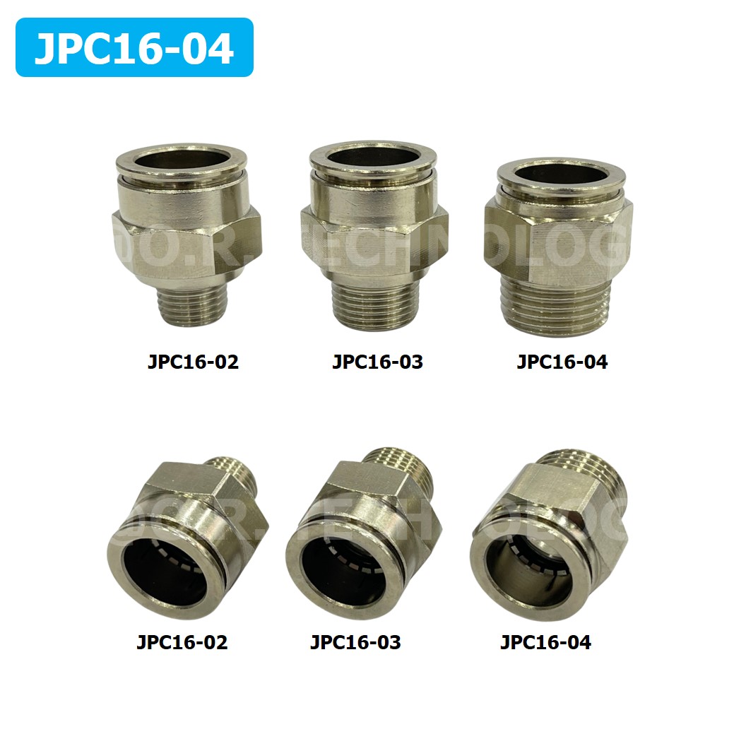 JPC ข้อต่อลมสแตนเลสเกลียวนอก ข้อต่อลมเกลียวนอก ตรง ข้อต่อลม สแตนเลส STAINLESS Male Thread Straight Quick Connector Fitting