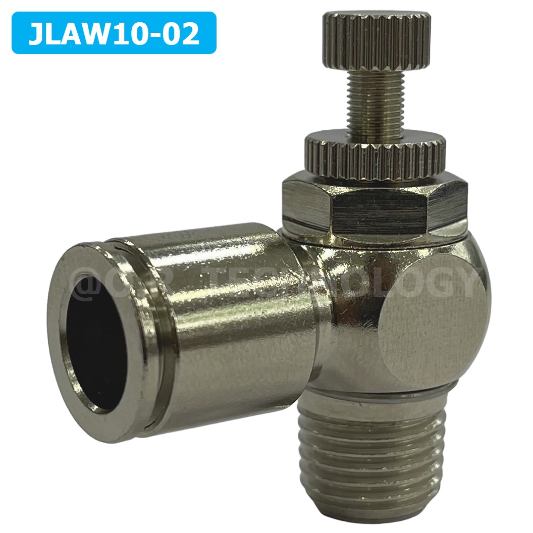 (1ชิ้น) JLAW10-02 ข้อต่อลมสแตนเลส ข้อต่อปรับลม งอ STAINLESS Air Flow Speed Controller ควบคุมความเร็วลม Speed Control valve JLAW JSL