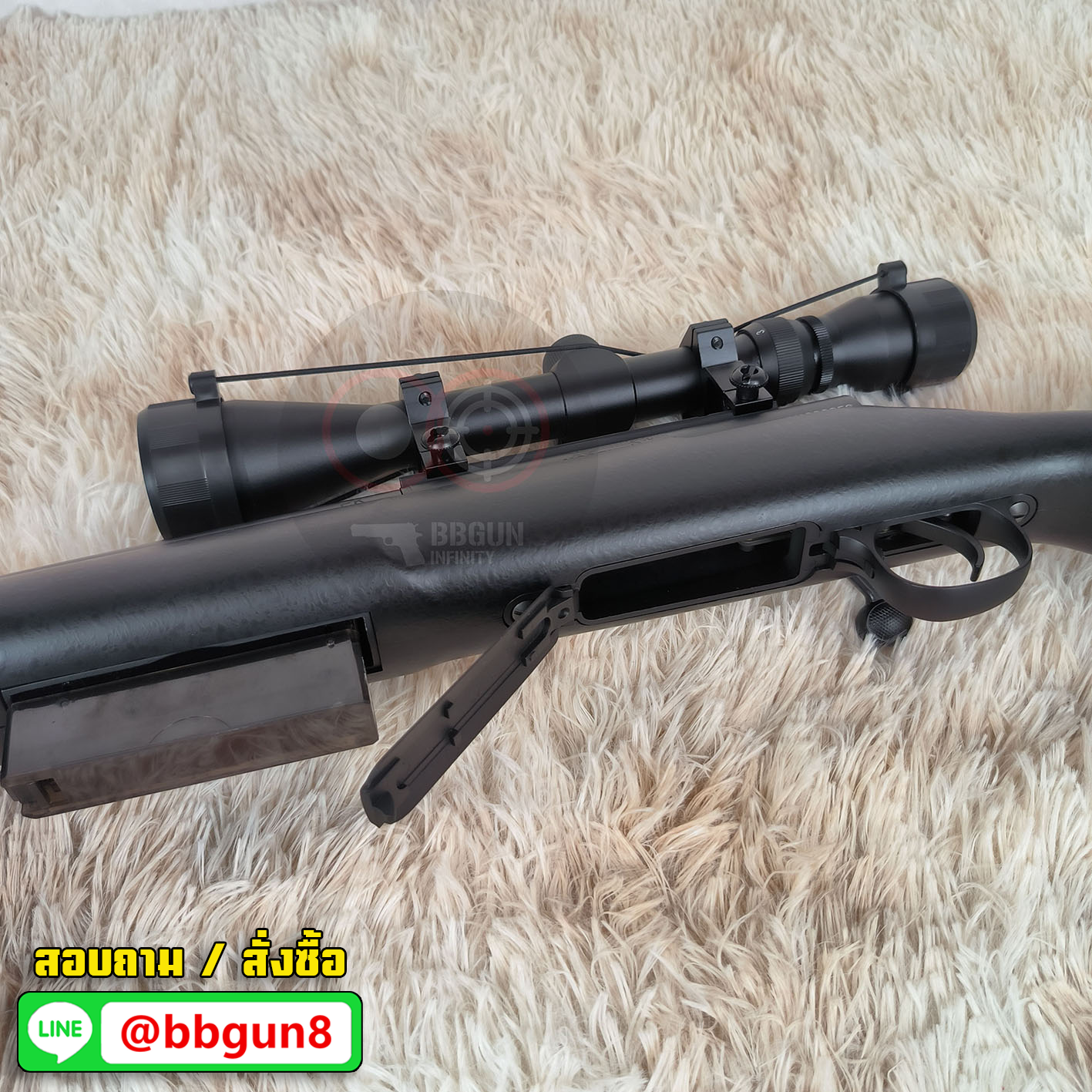 ปืนบีบีกันสไนเปอร์ A&K Remington 700 M24 สีดำ รุ่นอัพเกรด