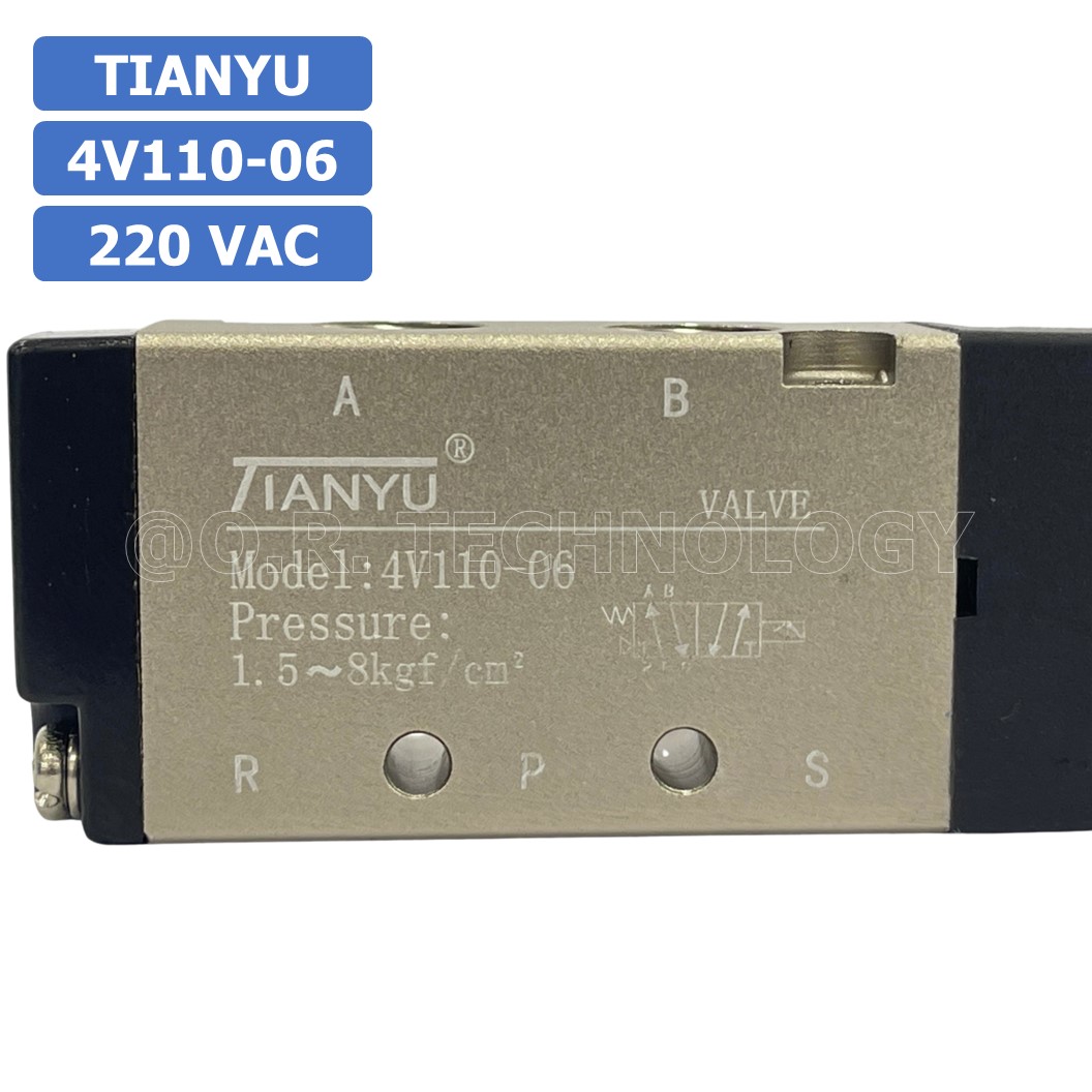 (1ชิ้น) 4V110-06 220VAC โซลินอยด์วาล์ว คอยล์ 1 ข้าง Single coil Solenoid Valve Pneumatic TIANYU