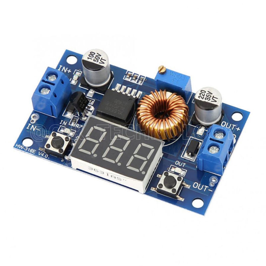 (1ชิ้น) AA451 โมดูลลดแรงดันไฟ โมดูลแปลงไฟ พร้อมหน้าจอแสดงผล 3หลัก ประสิทธิภาพสูง 4-38VDC เป็น 1.25-36VDC กระแสสูงสุด 5A DC-DC Adjustable Step-down Module 5A 75W with 3 Bits Digital Display Voltmeter XL4015