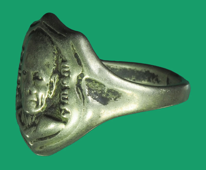 *33796 แหวนหลวงพ่อพริ้ง วัดโบสถ์โก่งธนู ลพบุรี เนื้ออัลปาก้า 12