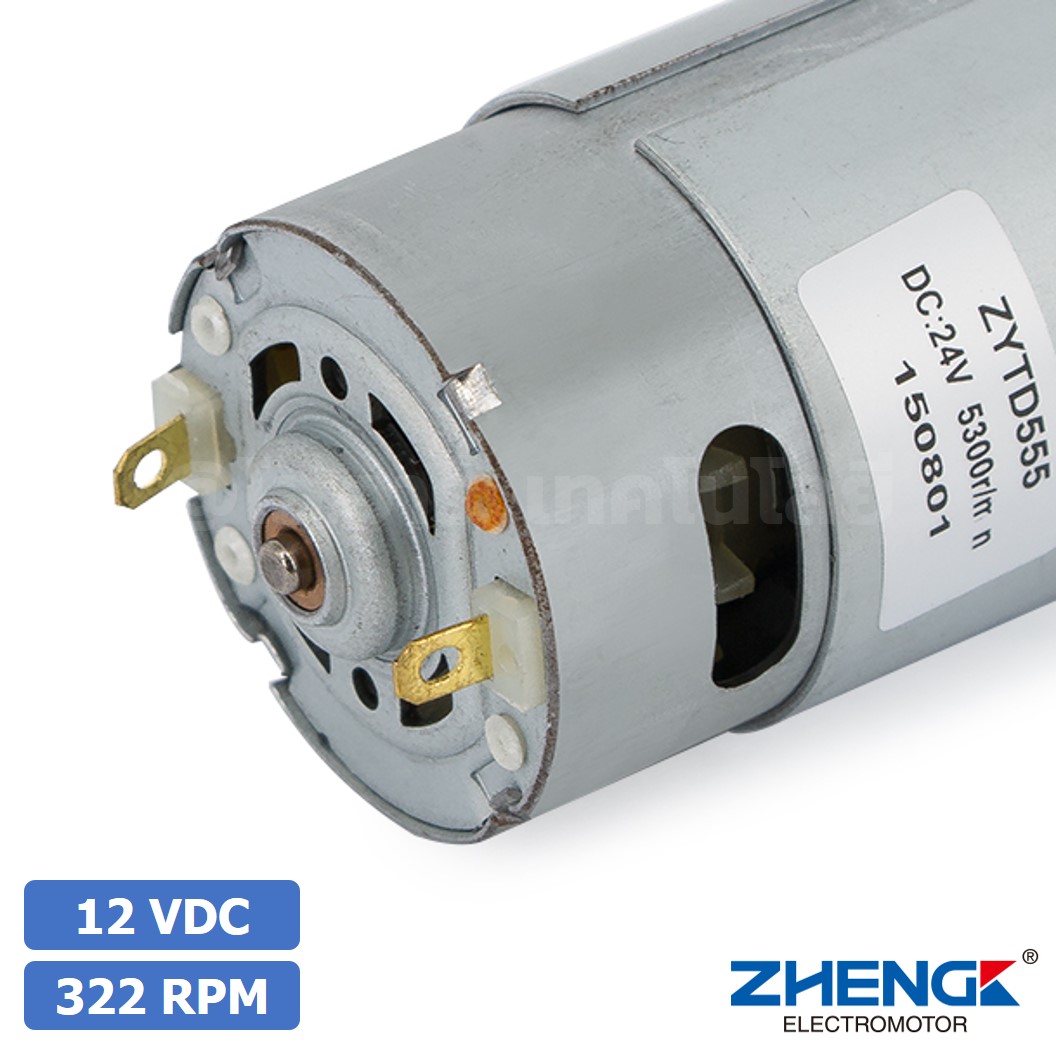 ZGB42FH มอเตอร์เกียร์ 555 12VDC 322RPM D42 Gearhead+555 Brushed DC Motor SquareFlange Geared Motor