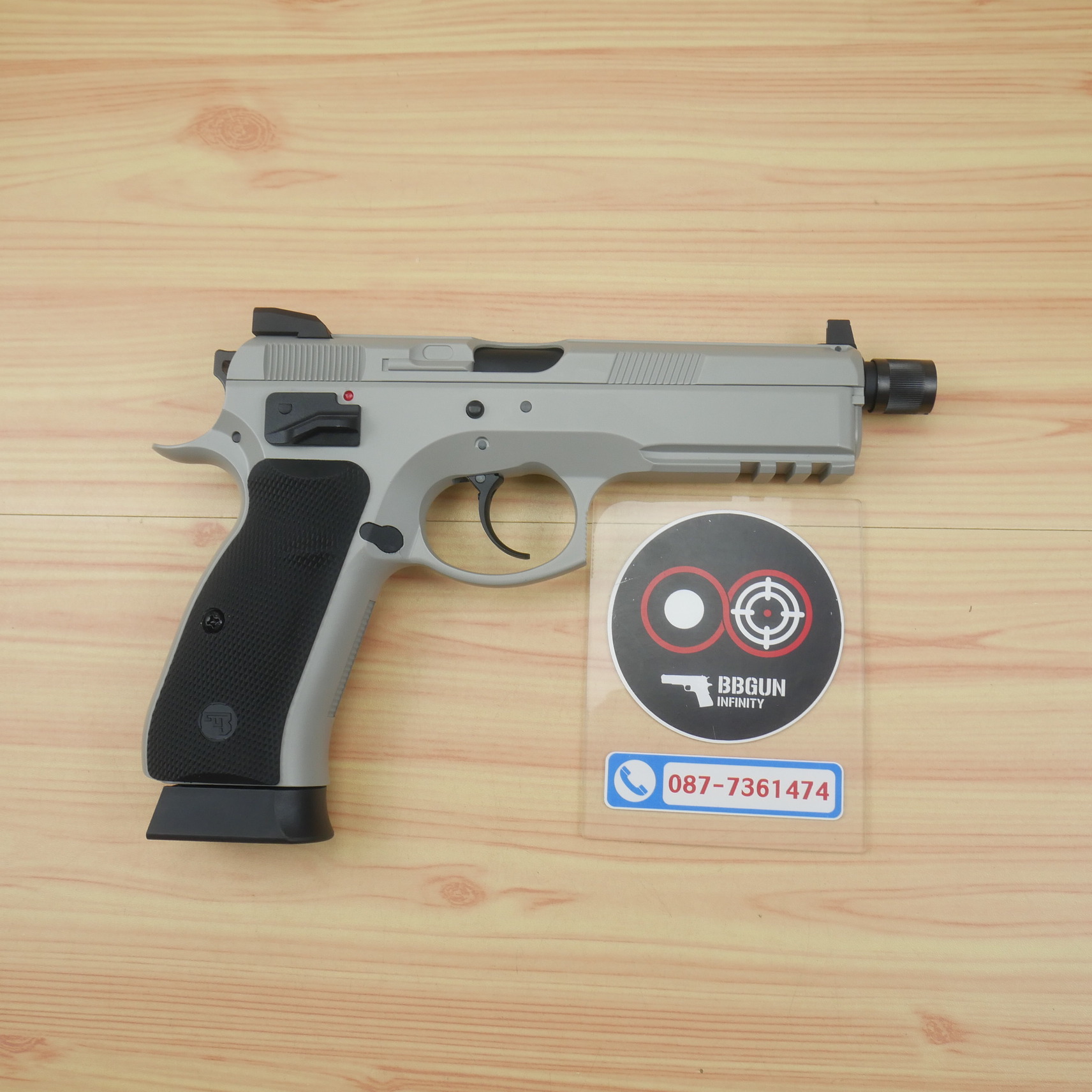 บีบีกันอัดแก๊ส KJ Works CZ 75 SP-01 SHADOW ASG เทาดำ URBAN GREY BB GUN