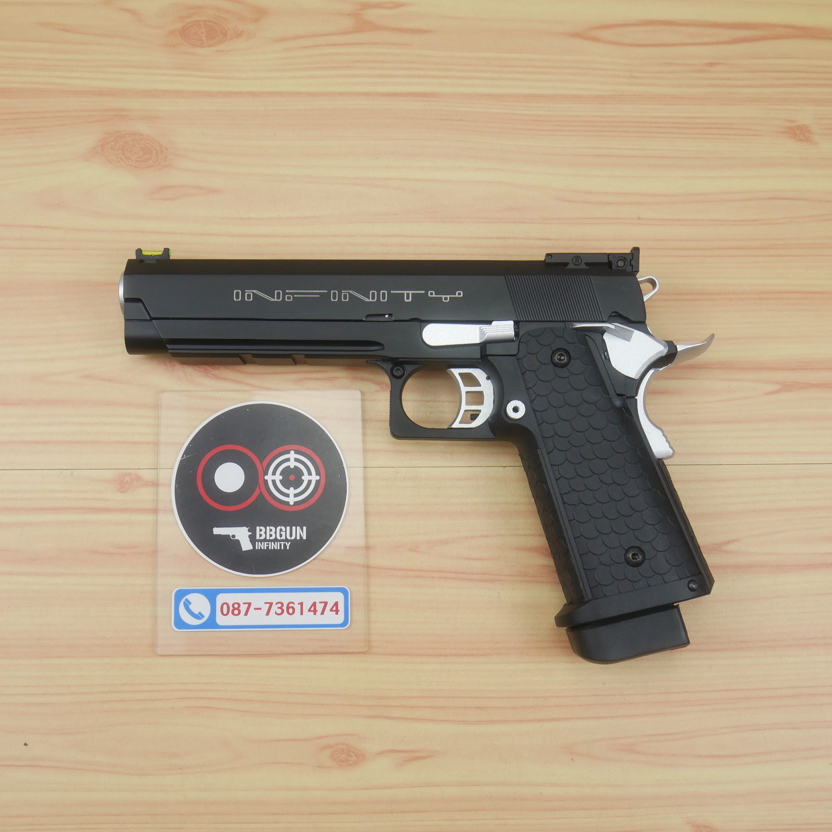 บีบีกันอัดแก๊ส Double Bell 795-1 Hi-Capa 5.1 Infinity Silver Custom BB GUN