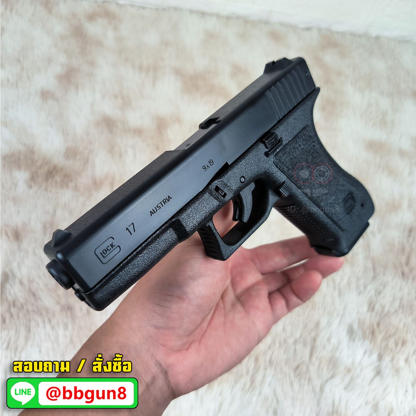 HFC HA-117 (Marking Version) Spring Powered Pistol มีมาร์คกิ้งสมจริงบนสไลด์ ลูกหมดแม็กกาซีนสไลด์ค้าง มีระบบเซฟไก ช่องคัดปลอกเปิด