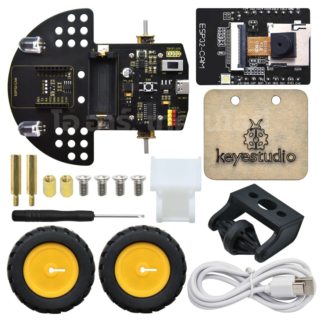 KEYESTUDIO KS5017 ชุดหุ่นยนต์กล้อง ESP32-CAM Vision Smart Car For Arduino Camera Robot Car kit