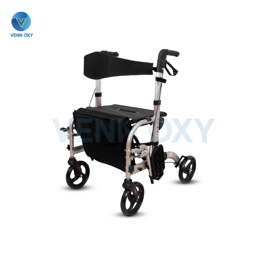 Rollator รุ่น BT804L วอล์กเกอร์แบบ 4 ล้อ มาพร้อมที่นั่งในตัว อุปกรณ์ช่วยพยุงเดินและฝึกเดิน (รับประกัน 1 ปี)