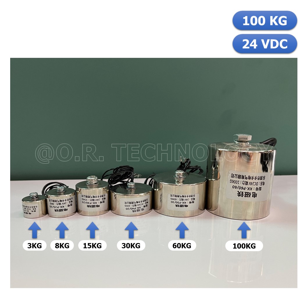 (1ชิ้น) NC478 แม่เหล็กไฟฟ้า โซลินอยด์ดูดโลหะ อิเล็กโตแมกเนท แม่เหล็กดูดไฟฟ้า P60/60 DC24V Solenoid Electric Sucker Electromagnet 100KG