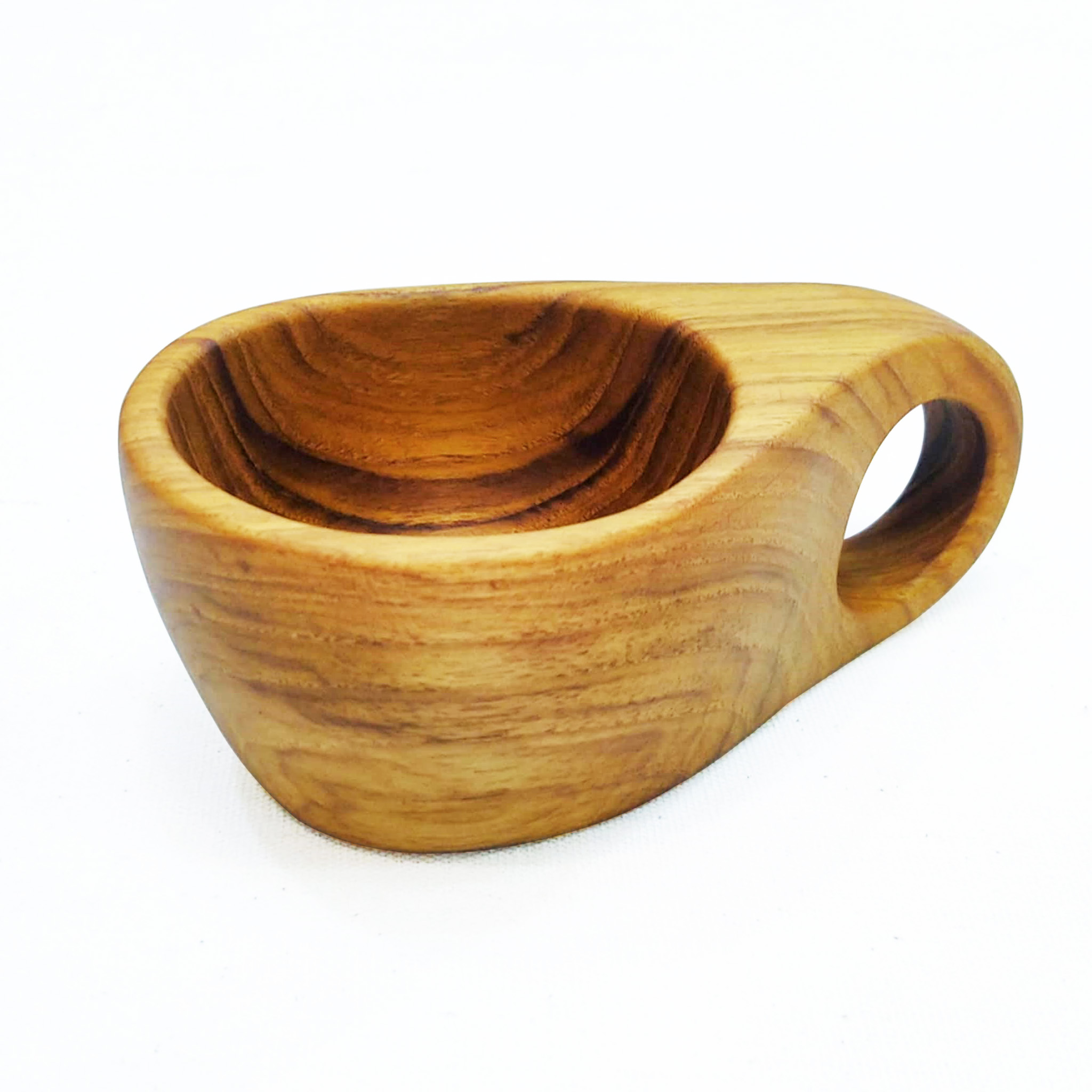 กูปรี แก้วกาแฟ ไม้สัก ขนาดเล็ก ถ้วยกาแฟ KOUPREY Small Vintage Natural Brown Teak Wood Coffee Cup Glass