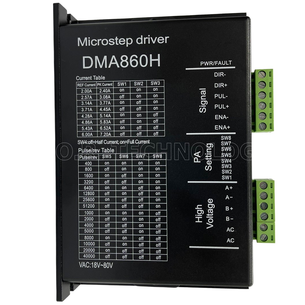 (1ชิ้น) AH279 DMA860H โมดูลขับ สเต็ปปิ้งมอเตอร์ Digital Stepper Motor Driver 18-80VAC 7.2A Microstep Driver Controller กล่องดำ ควบคุมสเตปเปอร์มอเตอร์